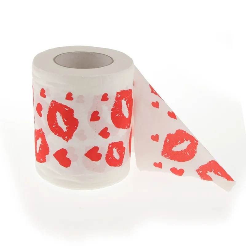 Custom Design Creative Funny Valentines Day Gag Gift Kiss Custom Colored Toilet Paper Roll