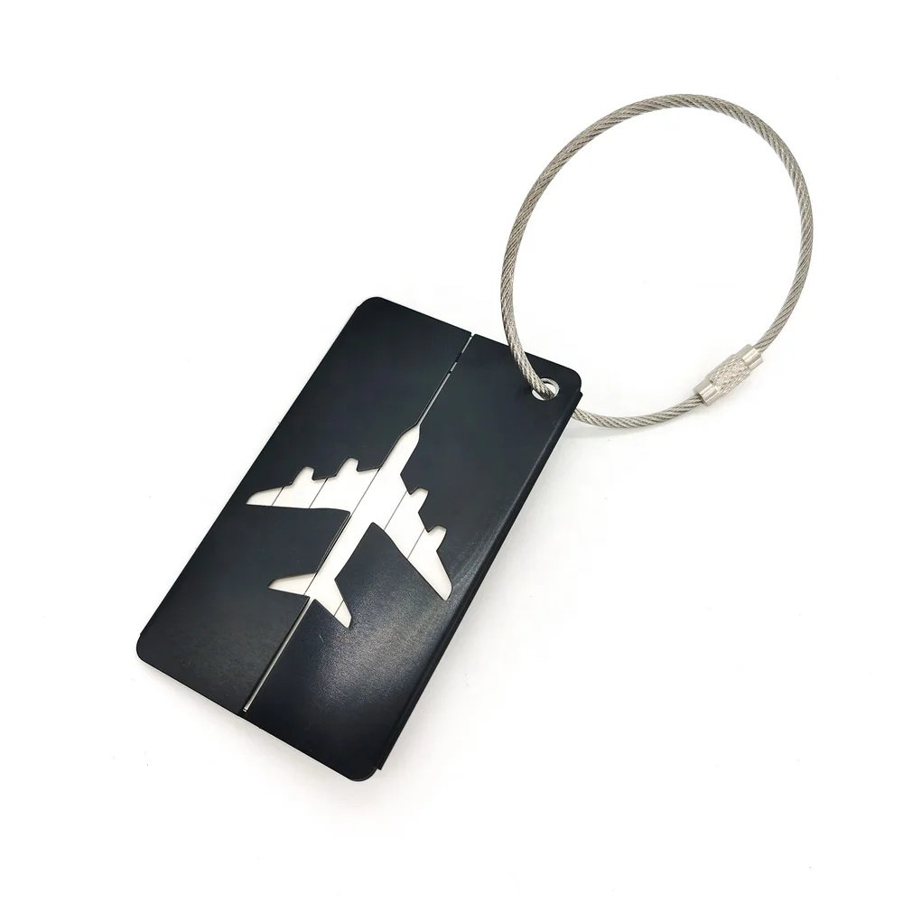 Factory Directly Custom Logo Aluminum Plane Pattern Travel Tags Anodize Colors Luggage Tags