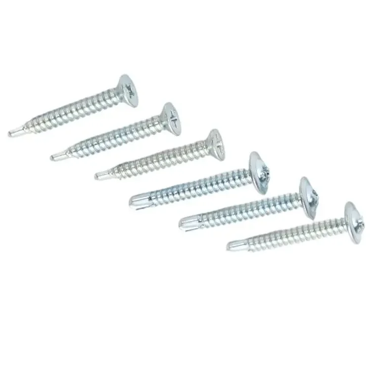 wholesale custom Stainless Steel Large Flat Head Drill Tail Self-Tapping Screw Galvanized Blue Zinc Dovetail Screw Set
