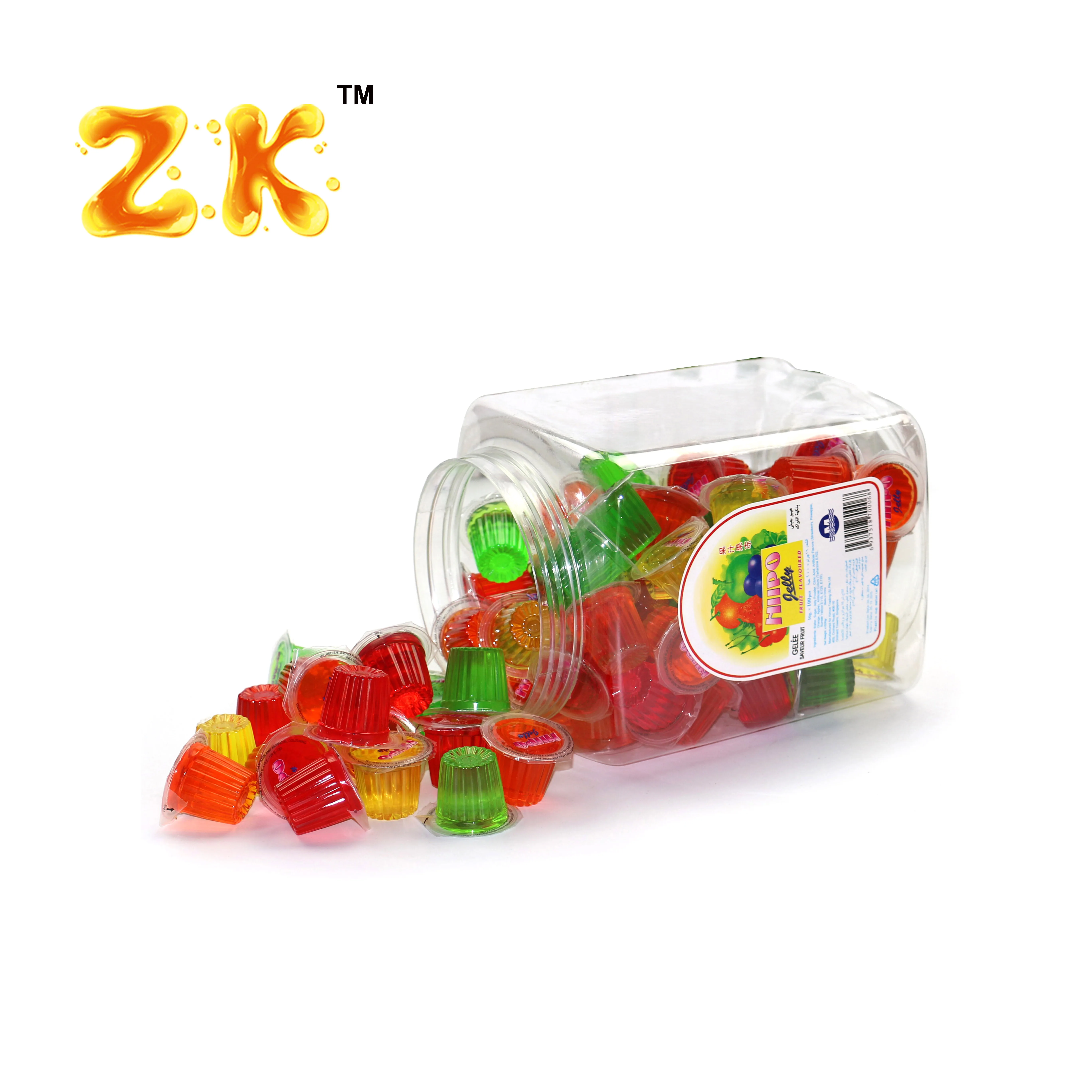 ZK or OEM brand packing in jar assorted mini fruit jelly
