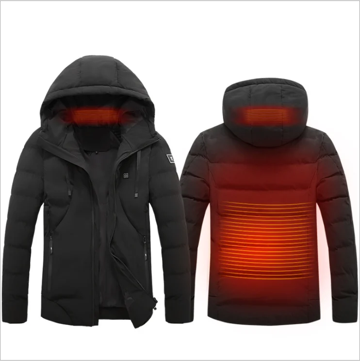 
9 Areas Heated Coat Waterproof Rechargeable Battery Infrared Intelligent Heated Winter Warm Coat 