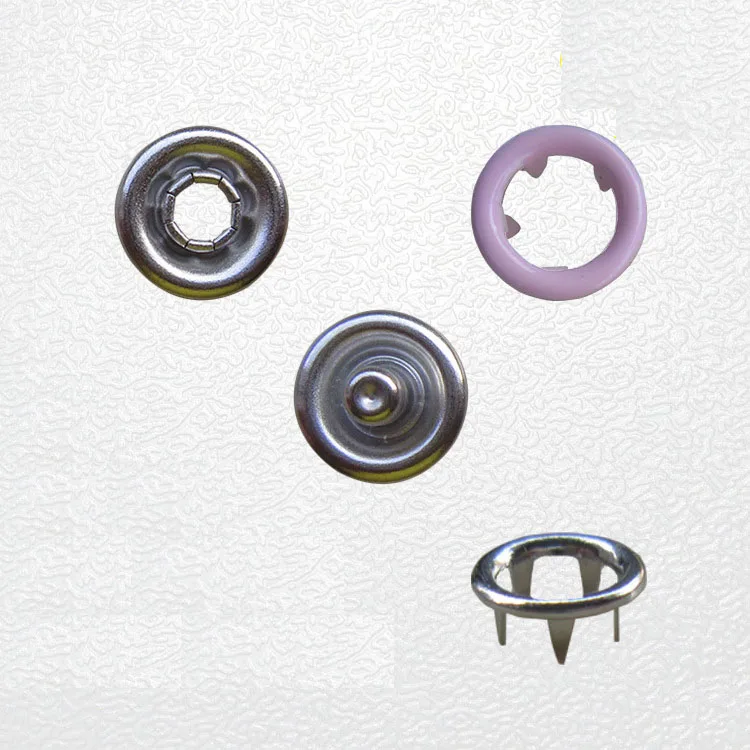 custom fashion 9.5mm DTM ring four parts brass metal press prong snap button