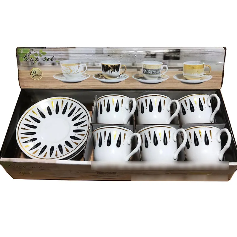 2023 Light Luxury Style Tea Cup Sets Small Luxury Coffee Cup 6 Piece Set Concentrated Small Mini Tea Cup Box Set