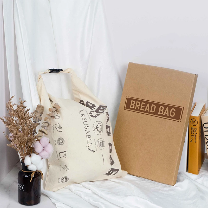 Custom Logo Reusable Bread Bag Freezer Bread Storage Bag Fresh Keeping Zipper Homemade Bread Container with Double Lining