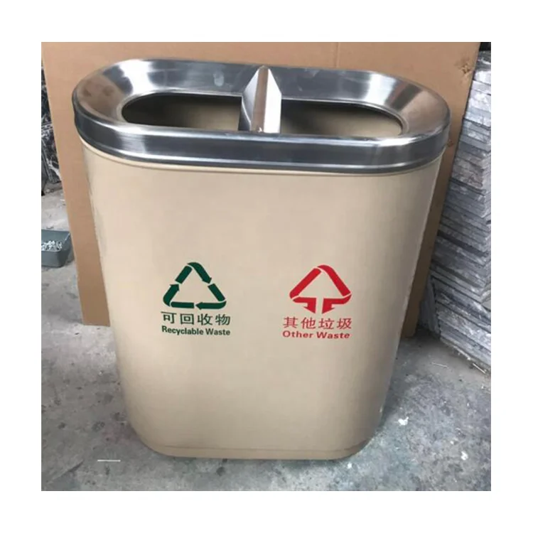 Customized Outdoor Stainless Steel Sorted Street Trash Can Waste Bin Indoor Household Kitchen Pedal Stainless Steel Trash Can