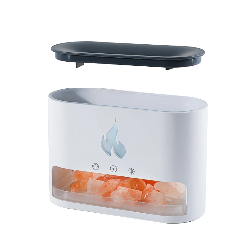 250ml ultrasonic crystal stone fire flame humidifier essential oil aroma diffuse