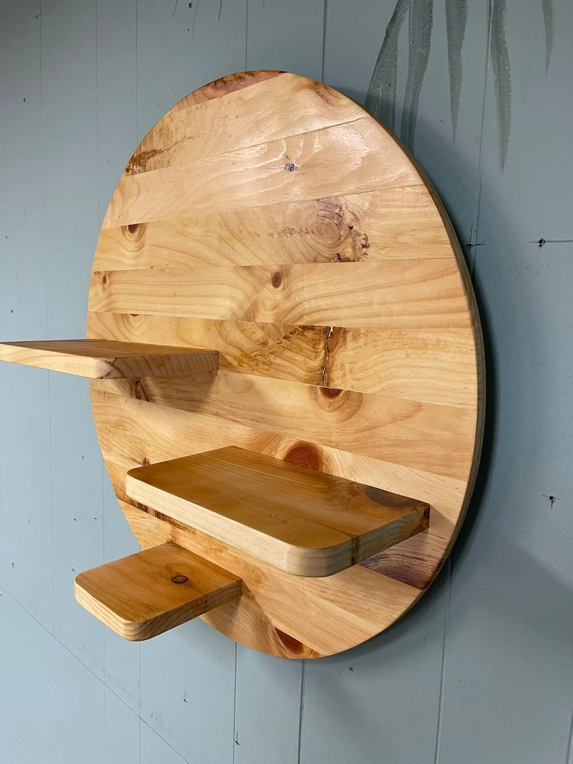 22 Inch Floating Plant Shelf Knotty Pine - Knotty Pine Plant Stand - Shelving for Walls - 5 Inch Shelves