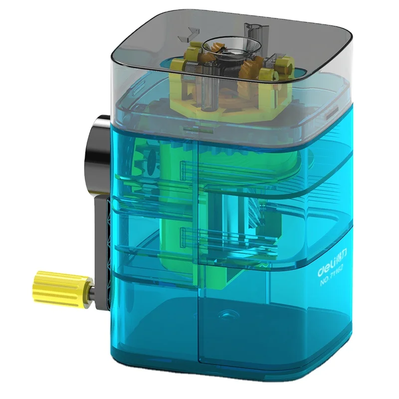 Deli 71162 синяя ручная точилка для карандашей, автоматическая точилка для карандашей, 60 шт. в коробке