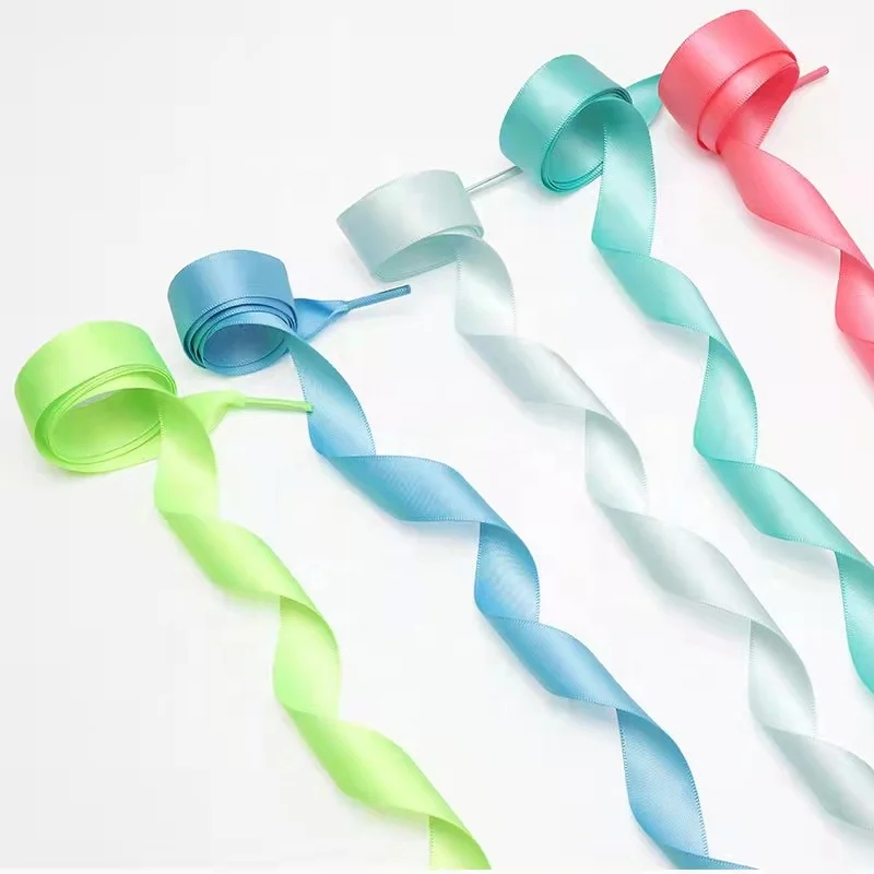 Flat 10 mm 20mm 30 mm Satin Shoelaces Silk Ribbon AJ1 Shoe laces Boots Women Sneakers ShoeLace