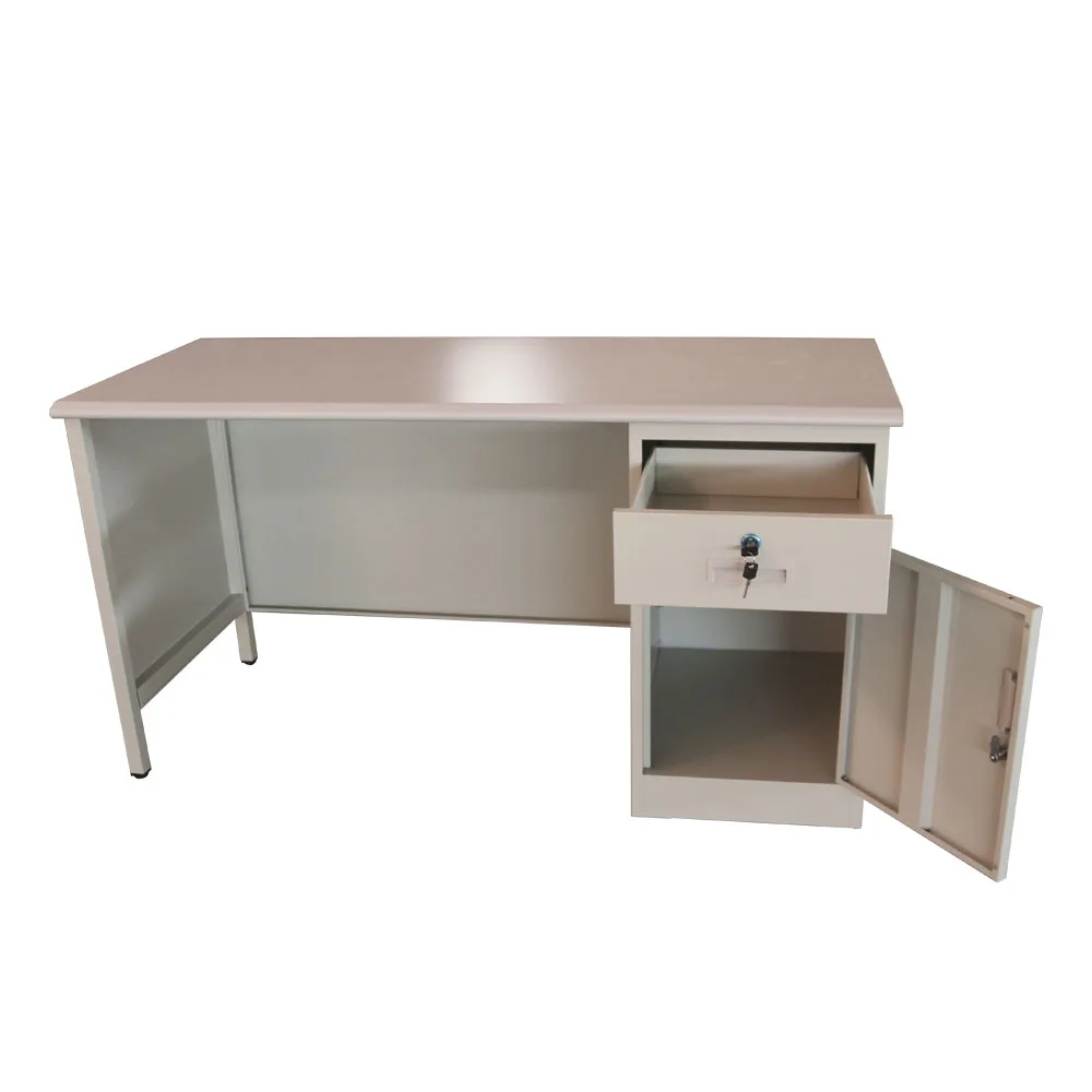 
XHL KD steel frame office table design office furniture desk with locking drawers 