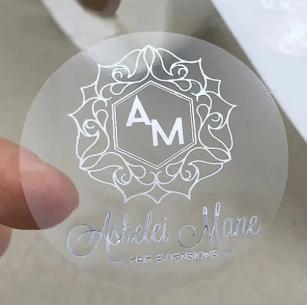 Custom Transparent Stickers Hot stamping gold/silver Sticker Packaging Labels  Printing