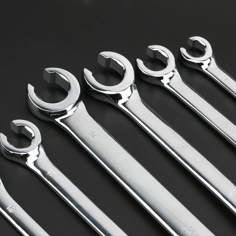 6-27mm Double End Open Flare Nut Crowfoot Spanner Brake Pipe Wrench