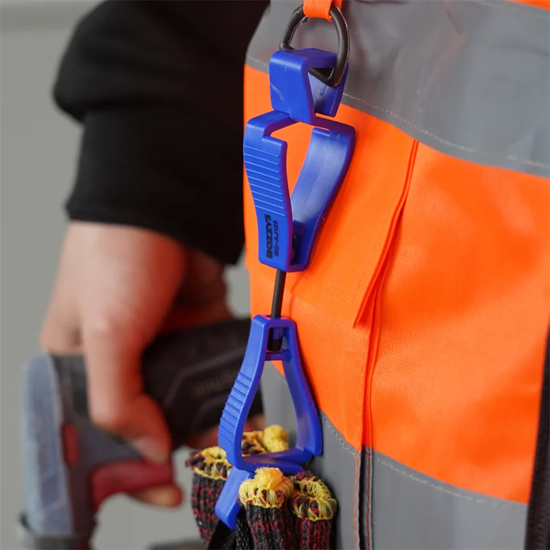 BOZZYS portable safety glove clips holder high vis clipper grabber for worker construction guard labor,glasses helmets glove