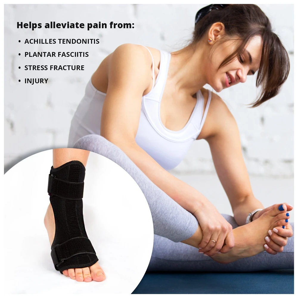 Adjustable Plantar Fasciitis Night Splint & Support Orthotic Foot Drop Brace for Achilles Tendonitis and Heel Spur Relief