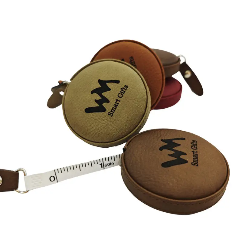 Hot Sale Design Laserable leatherette engraving logo key ring 3m cheap tailor measuring tapes