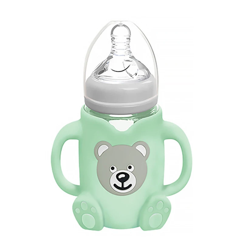 Custom Logo Oem Bpa Free Anti Colic Newborn Infant Toddler Milk Feeding Bottle Leakproof Glass Wide Mouth Baby Bottle