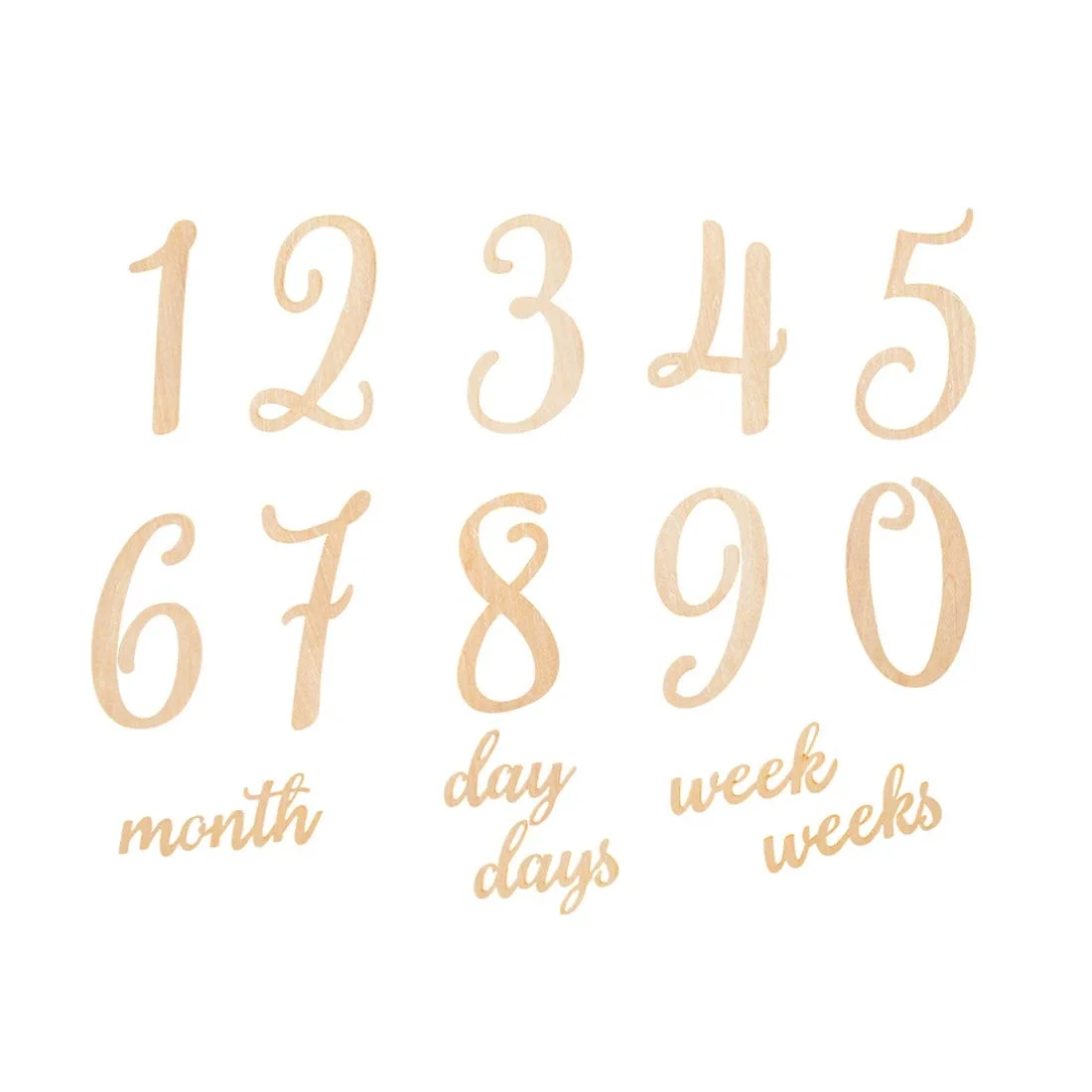 Wooden Baby Monthly Milestone Reusable Baby Milestone Newborn Photography Prop Baby Milestone with Day Week Month and Year