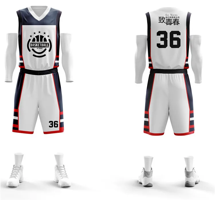 Full body custom basketball uniform suit male summer student sports training competition team uniform