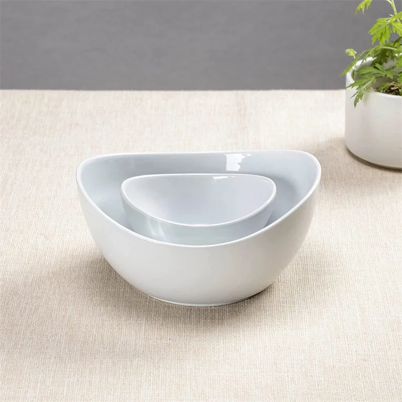 Ceramic 2 tier chip and dip with metal rack stand porcelain tiered fruit candy salad serving bowl set