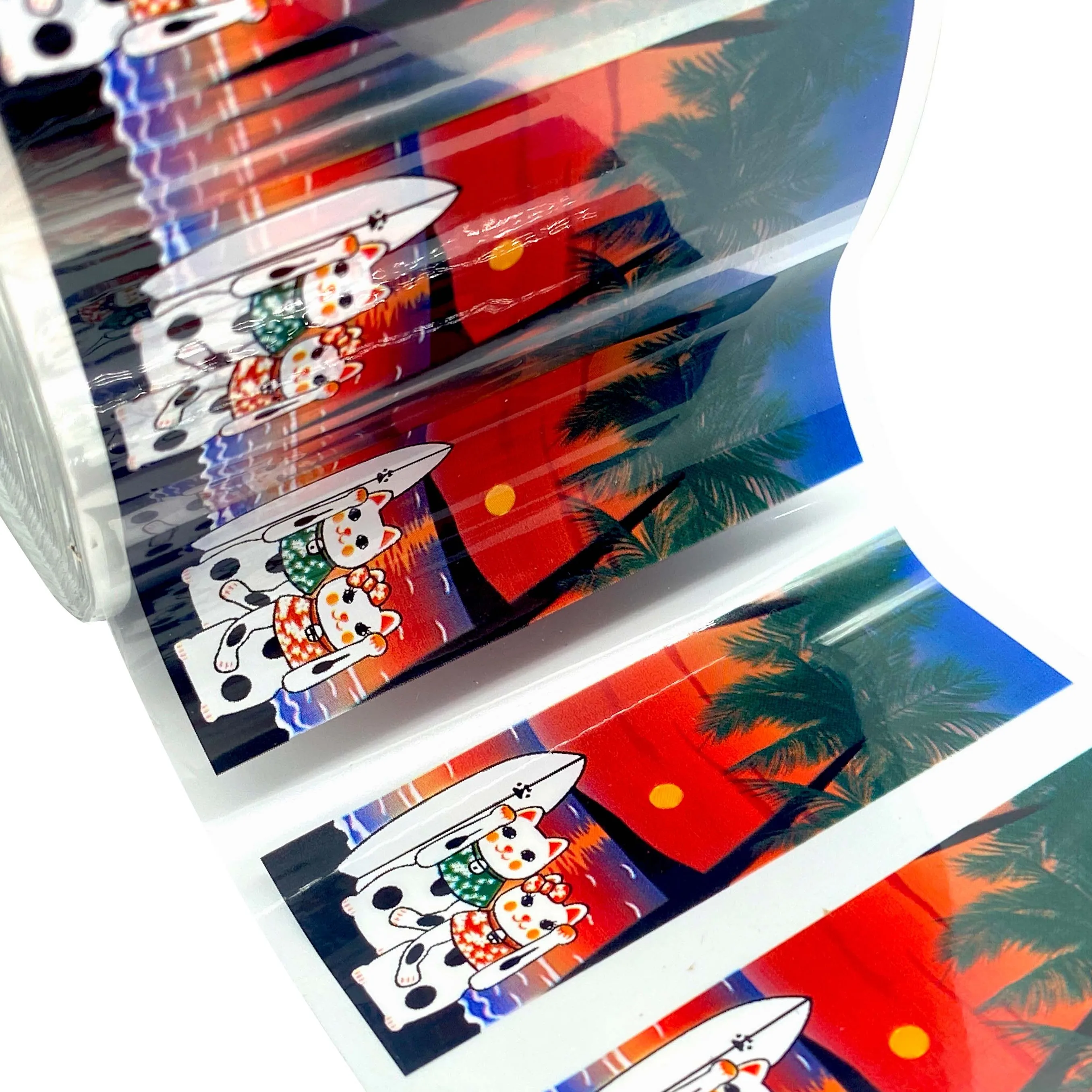 Japanese Style Lucky Cat Fortune Kitten Maneki Neko Heat Transfer Film service for ALL kinds of wooden chopsticks