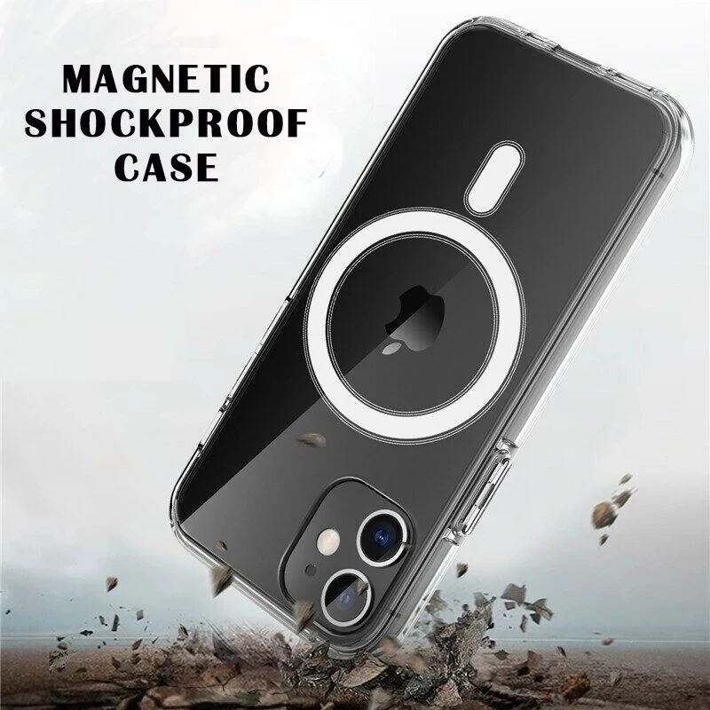 Clear Magsafes Magnetic Case For iPhone 12 Pro Max Case Magsafing Wireless Charger Protective Cover For iPhone12 Housing Shell