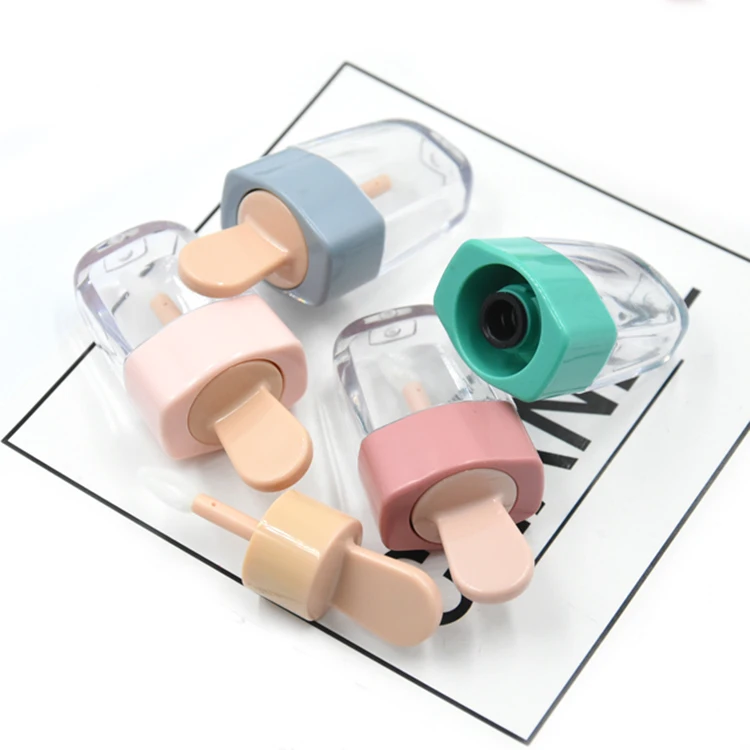 5ml Private Label Blue Green Pink Cute Lipgloss Containers Tube Luxury Cosmetic Ice Lip Gloss Tubes With Wand