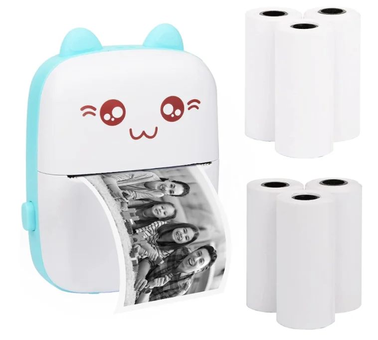Free sample Wireless Mini Cartoon Phone Label photo Thermal Printer for kids