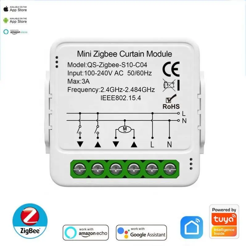 Curtain Switch Tuya Wifi ZigBee 3.0 Blinds Roll Shutter  Relay Module Need Work With Tuya ZigBee Hub  Persiana Inteligente