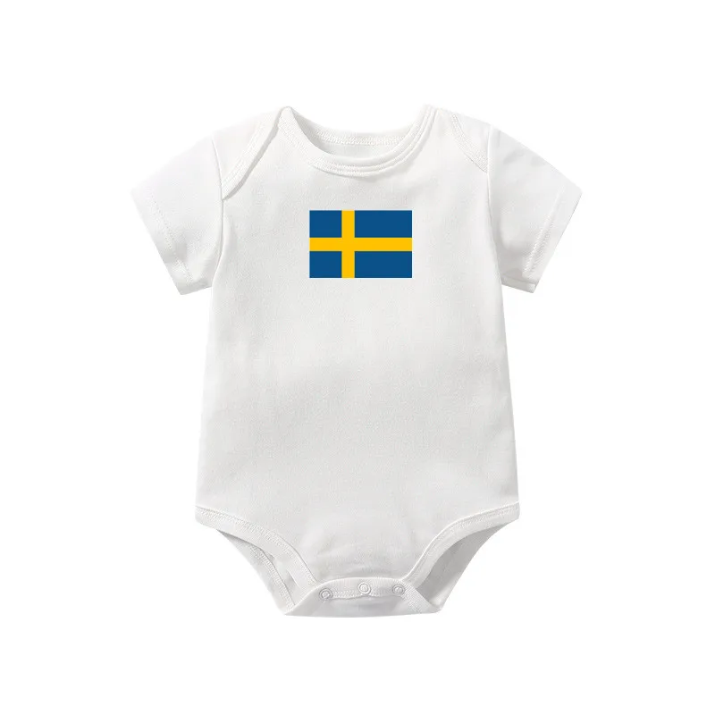 South Korea Canada Malaysia baby romper cotton  norway flag festival parade baby clothes  cheap baby clothes 0-24M