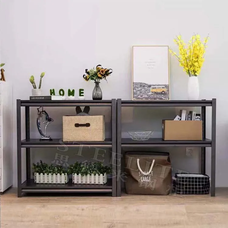 Floor Standing Movable Knock-Down stacking racks Shelves Storage 3-Tier Metal Steel Multiple Storage Shelves