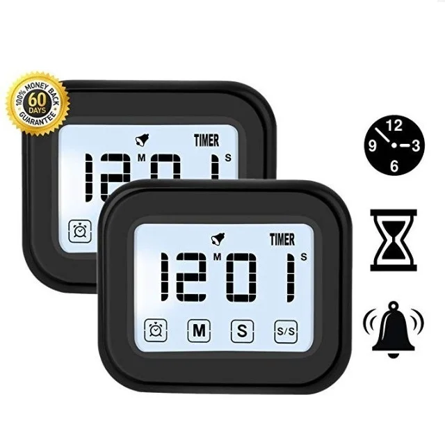 Touch version large screen display clock alarm clock luminous flash screen switch five functions digital timer