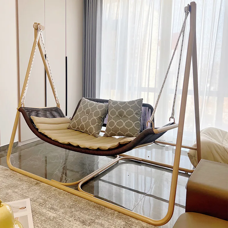 Sandalwood hanging chair outdoor swing basket garden swing outdoor double hammock