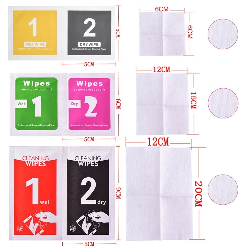 Dust-free Wipe Phone Protector Installation Wet Cloth Mobile Screen Cleaning Wipes