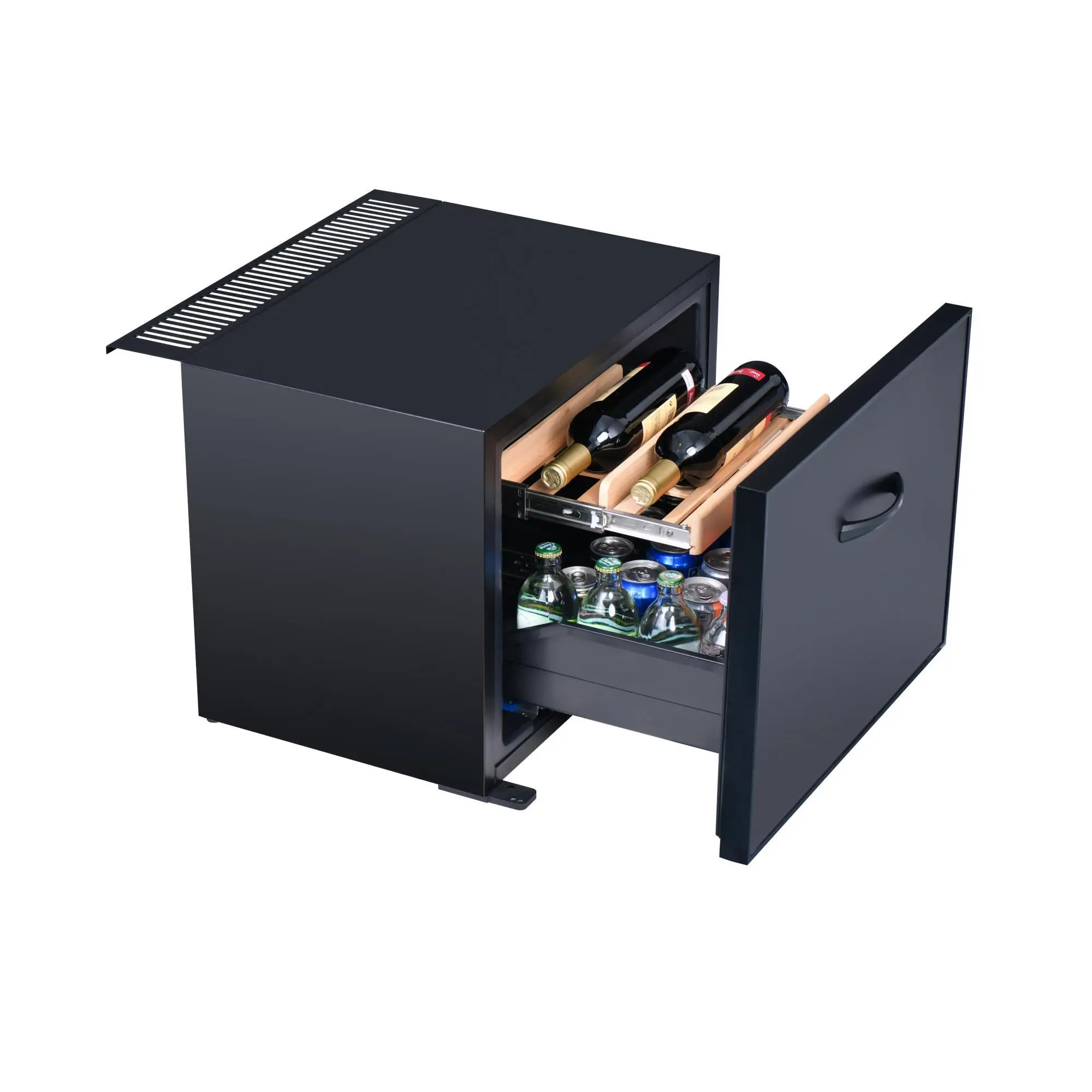 Small Refrigerator Freezer Travel Cooler Car Refrigerators 50LHotel Single Mini Drawer Refrigerator Bar Drawer Fridge
