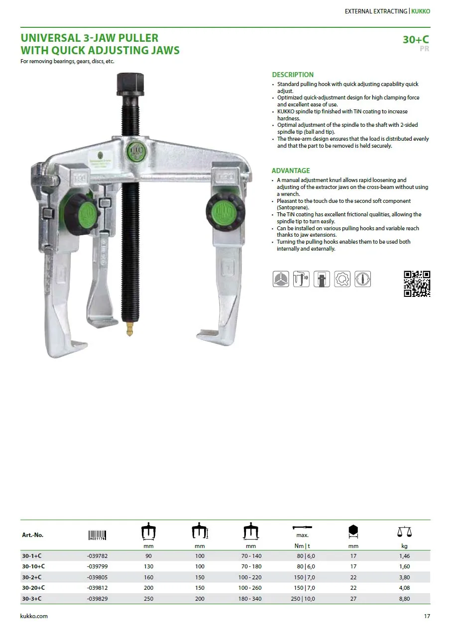 Universal 3 jaws quick adjustment jaws inner small bearing ball joint puller