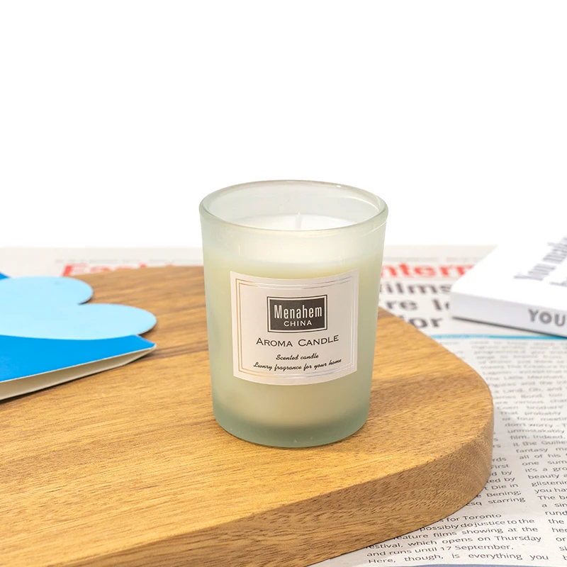 Custom Private Label Wedding Gift Handmade Luxury Glass Jar 100% natural soy wax Aromatherapy Candle For Home Decoration