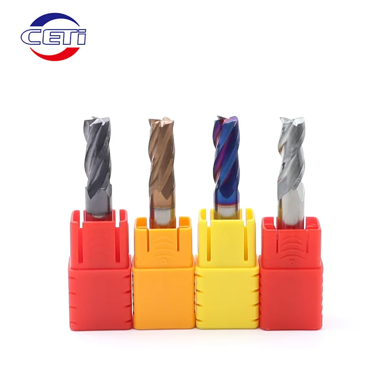 13 years factory wholesale 4 Flute 3 Flute Flat End Mills 45 55 60 65 HRC CNC Solid Carbide Milling Cutter