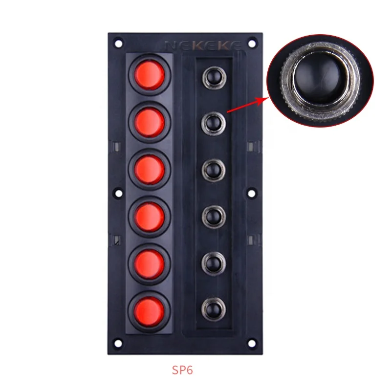 6 GANG 12V circuit breaker jeep boat rocker touch panel switch
