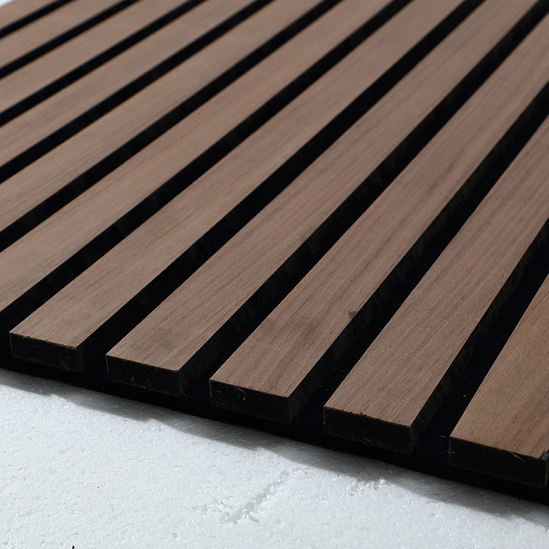 Interior Decorative Fiber Proof Pet Veneer Board Soundproof Mdf Slatted Wooden Akupanel Sound Wood Slat Acoustic Wall Panels