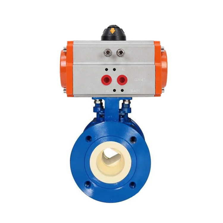 DN80 3inch 2 Way Pneumatic Actuated Ceramic flange V Port Segment Ball Valve with 4-20ma Pneumatic Positioner