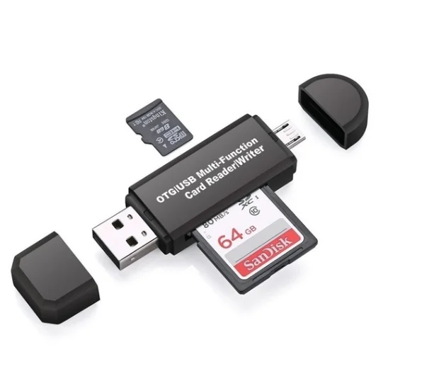 Custom Logo Usb 2.0 Multi Function Card Writer Type C Micro Usb Otg Adapter Sd Tf Card Reader Flash Drive For iPhone