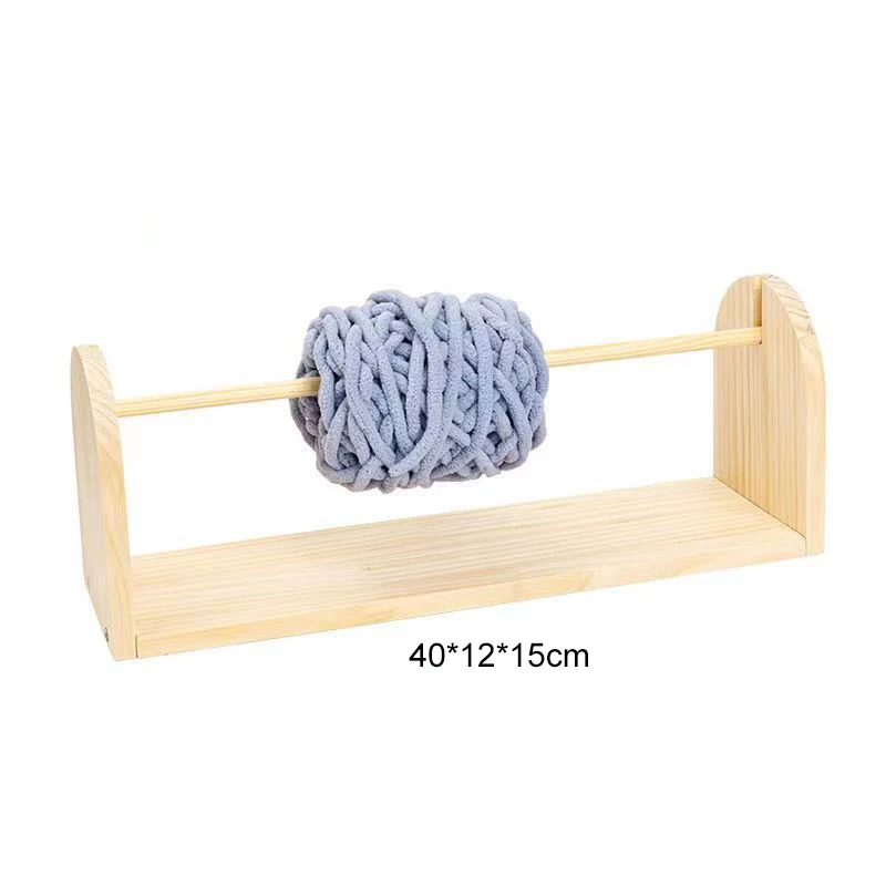 wooden spool rack thread holder rotatable yarn storage