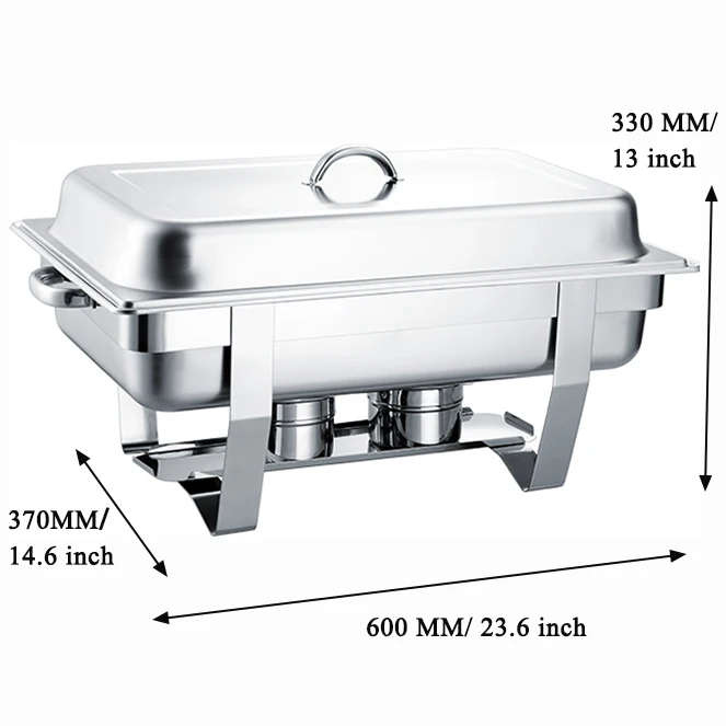 Full Size Stainless Steel Induction / Traditional Dual Purpose Chafer with Glass Top