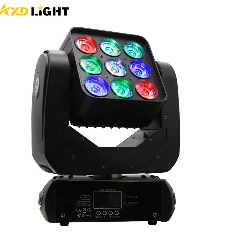 High Brightness DJ Party Disco Stage 3x3 Matrix Pixel RGBW 4in1 LED Wash Moving Head Light