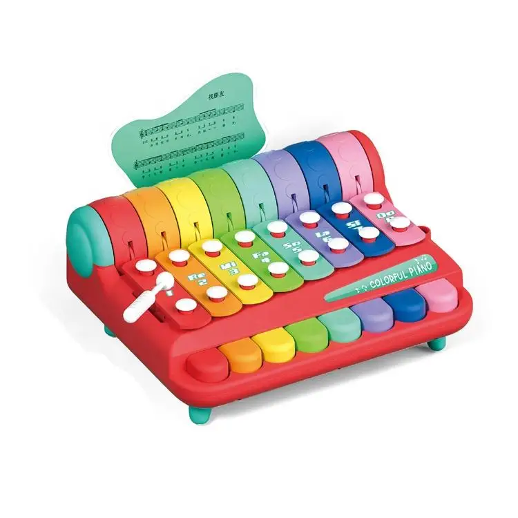 Cartoon Piano Xylophone Music Toys for Toddler Preschool Educational Kids Kick Piano Musical Instruments