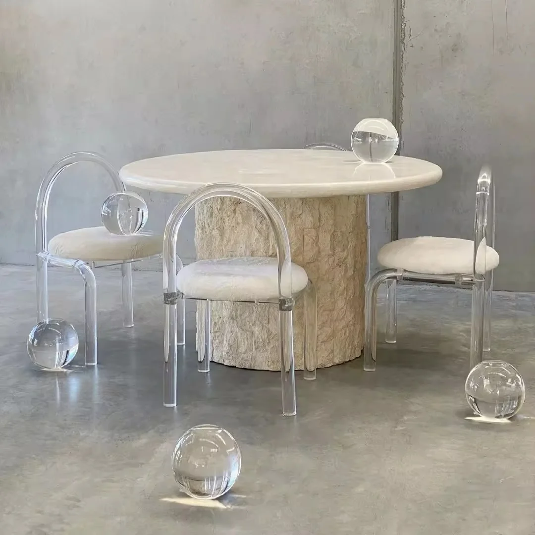 Modern Acrylic Transparent Chair with Cushion