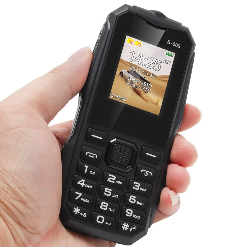 GSM Dual SIM card OEM cellphones Rugged style wholesale feature phone S008 Button Top 10 best mobile phones in china