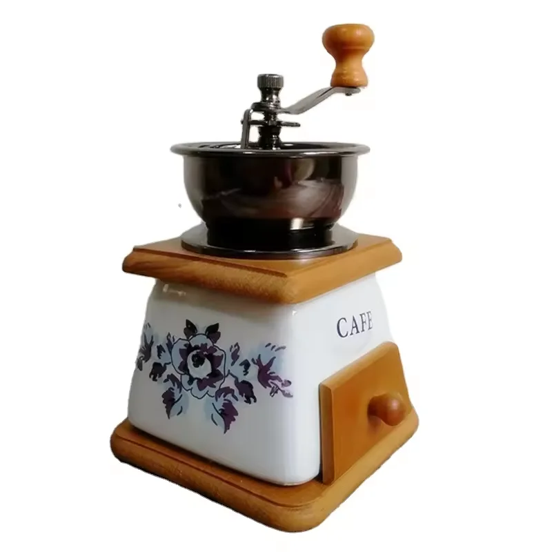 Top Seller Retro Manual Coffee Grinder Ceramic Coffee Mills for House Pour Over Coffee