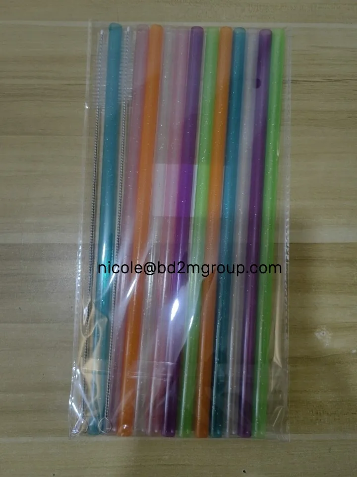 Cup Long Drinking Straws Food Grade Reusable Hard PP 300mm for Stanley 1 Piece Plastic Bar Accessories Straight