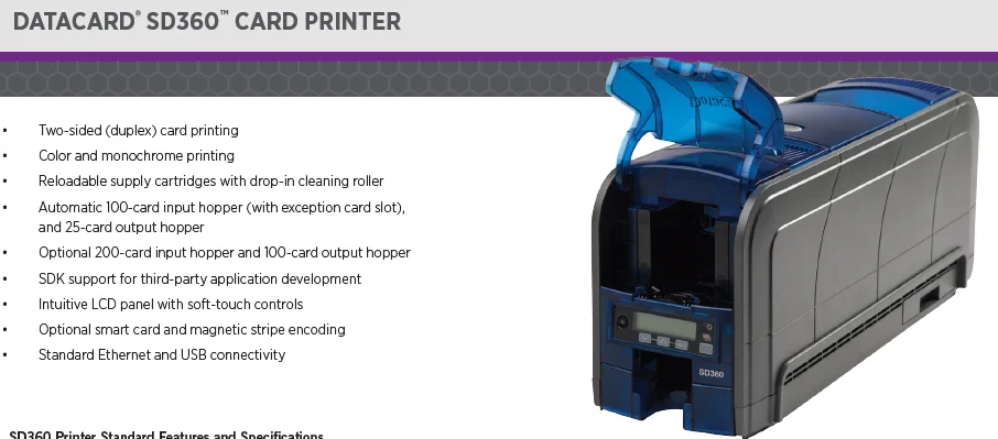 Распродажа автоматический двухсторонний пластиковый принтер для идентификационных карт Datacard SD360